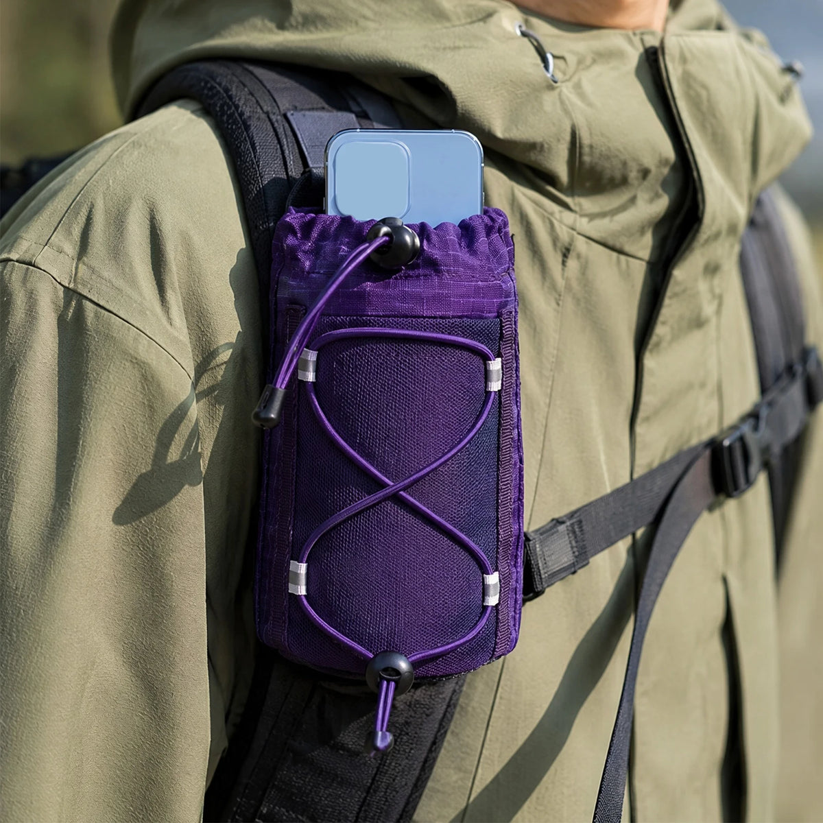 Backpack Strap Pouch – Ripstop Nylon Water Bottle & Phone Bag Backpack Strap Pouch Richie's
