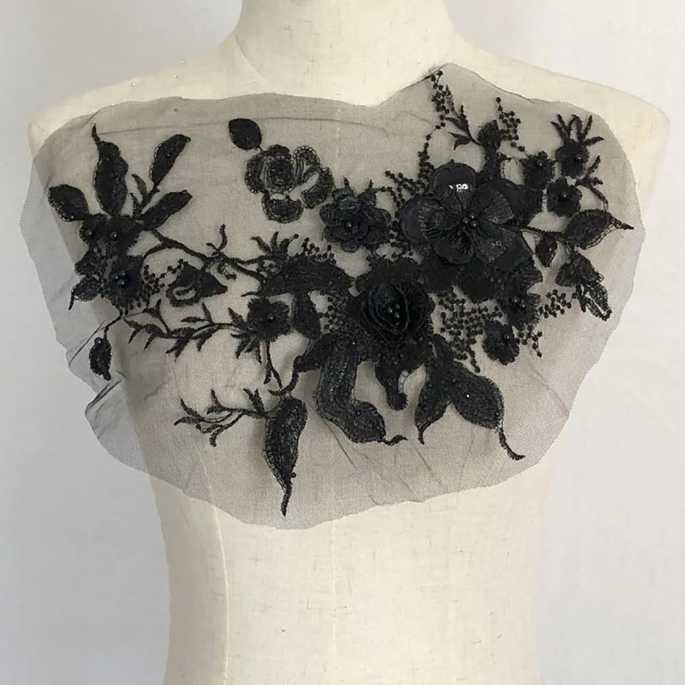 Sequin Embroidery Floral Patch – DIY Appliqué for Costumes Embroidery Appliqué Patch Richie's Black