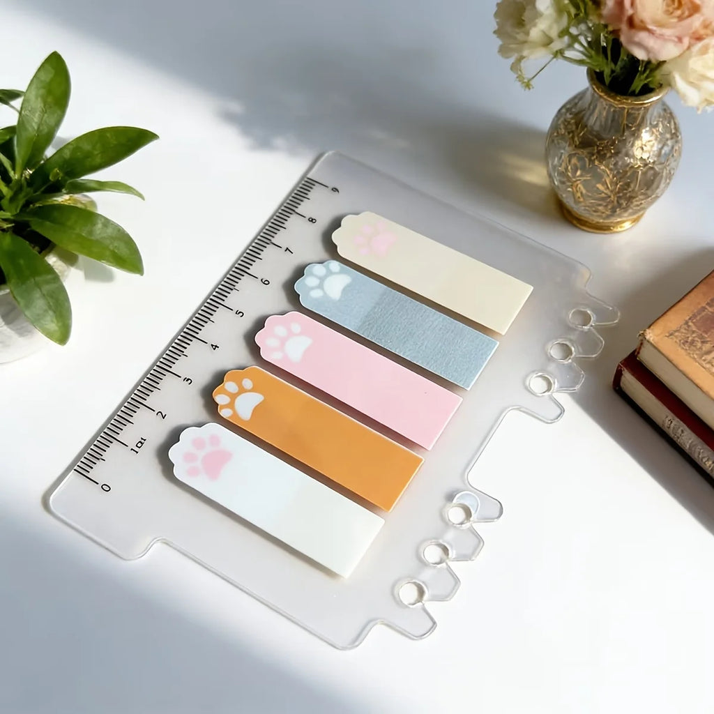 Cat Paw Page Markers – Transparent Sticky Index Tabs for Books Sticky Page Markers Richie's light orange