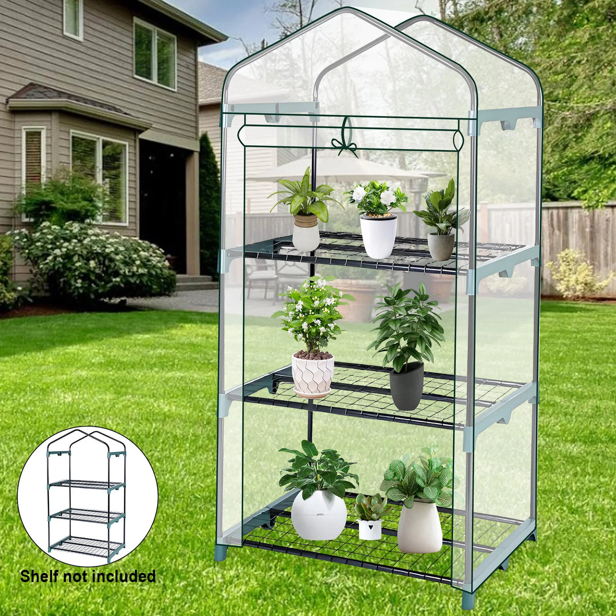 4-Tier Walk-In Greenhouse Cover – Waterproof Transparent PVC Greenhouse Cover Richie's