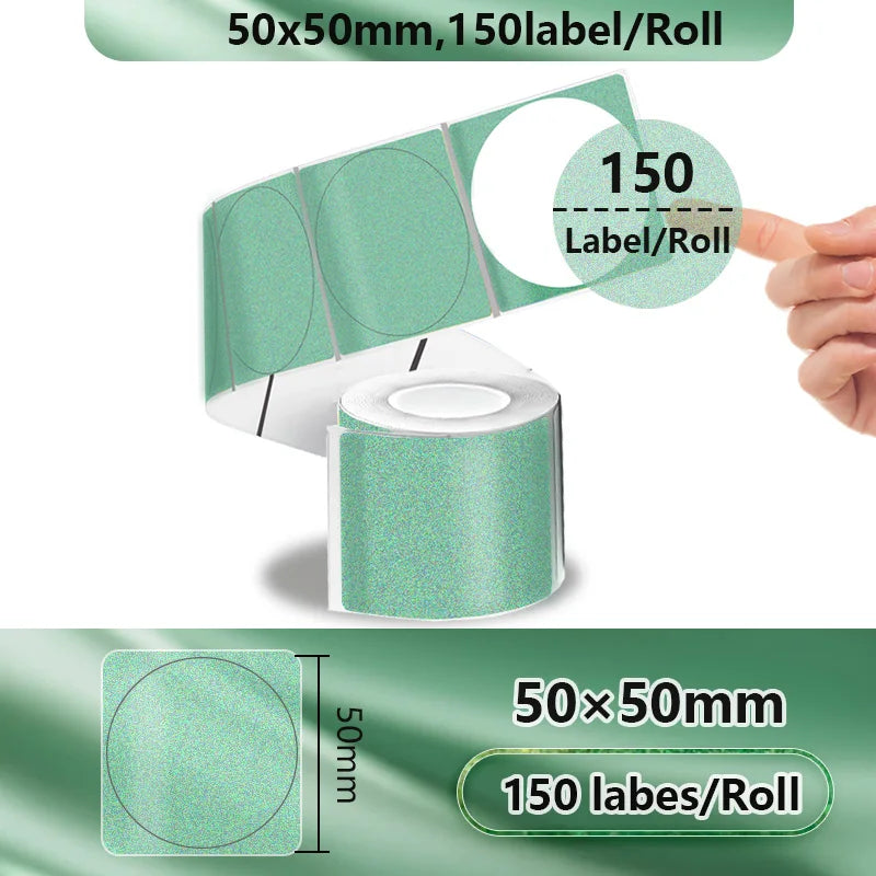 Thermal Label Paper for Phomemo M110 M200 M220 – Bekia Stickers Thermal Label Paper Richie's 50x50 green