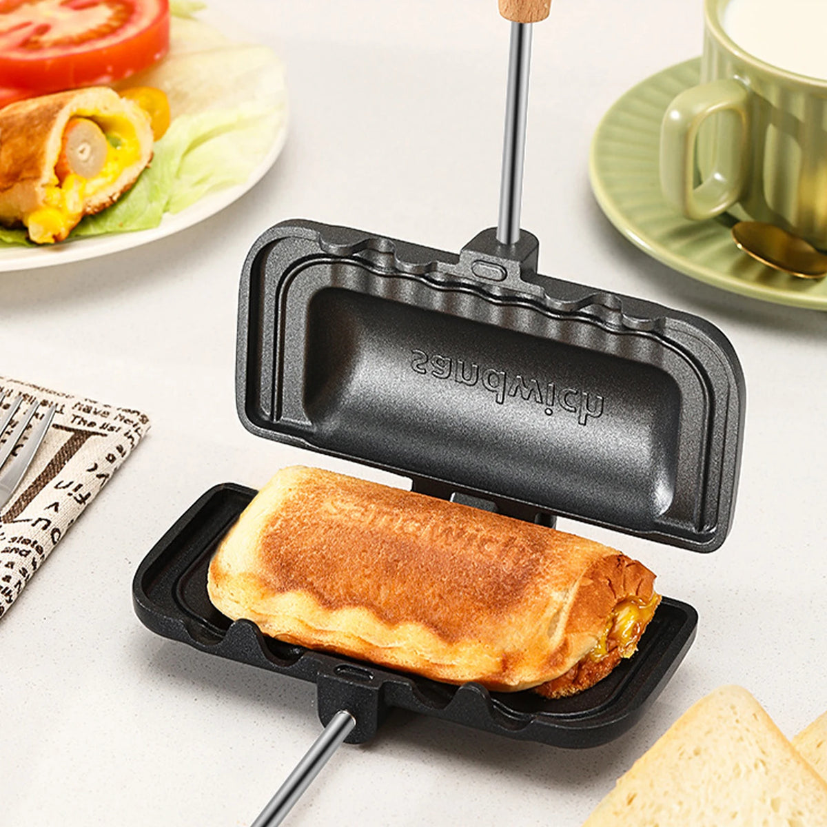 Flip Grill Pan Non-Stick Double-Sided Sandwich Maker Campfire Flip Grill Pan Richie's