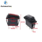 KCD3 Waterproof Rocker Switch 3-Pin ON-OFF 15A 250VAC LED Rocker Switch Richie's