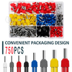 750-Pc Twin Wire End Ferrules Kit – 8 Sizes with Storage Box Wire End Ferrules Kit Richie's