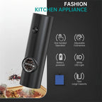 Electric Salt & Pepper Grinder Set – LED Light, Ceramic Core Electric Spice Grinder Richie's