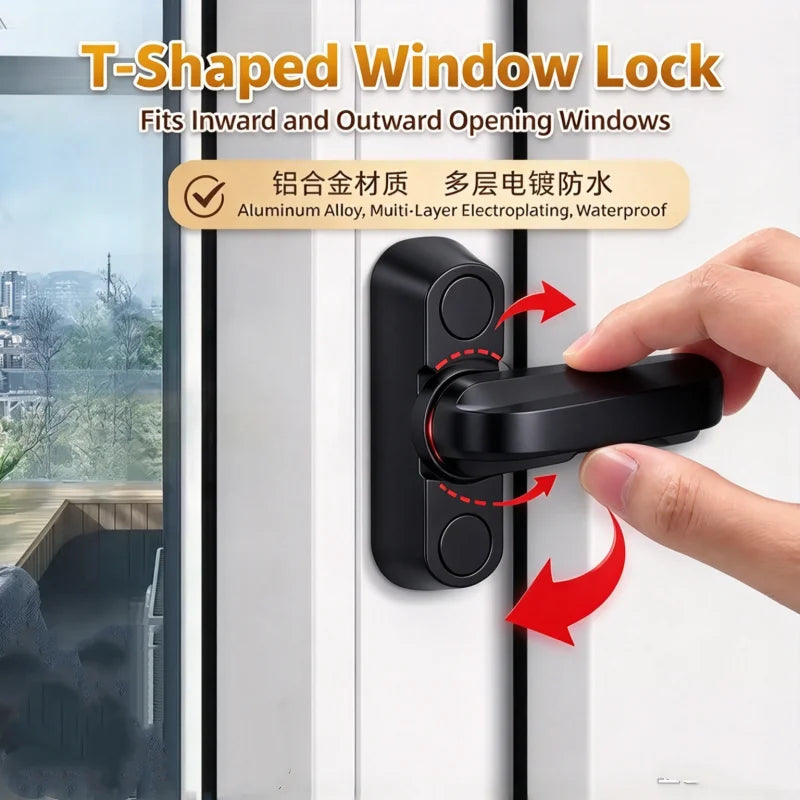 Zinc Alloy T-Shape Window & Door Sash Lock Security Buckle Window Door Lock Richie's Default Title