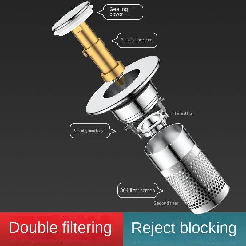 Stainless Steel Pop-Up Floor Drain Filter & Hair Catcher Drain Filter Stopper Richie's