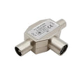 Metal 2-Way TV Coaxial Antenna Splitter – Female to 2x Male Tee Coaxial Splitter Adapter Richie's Default Title