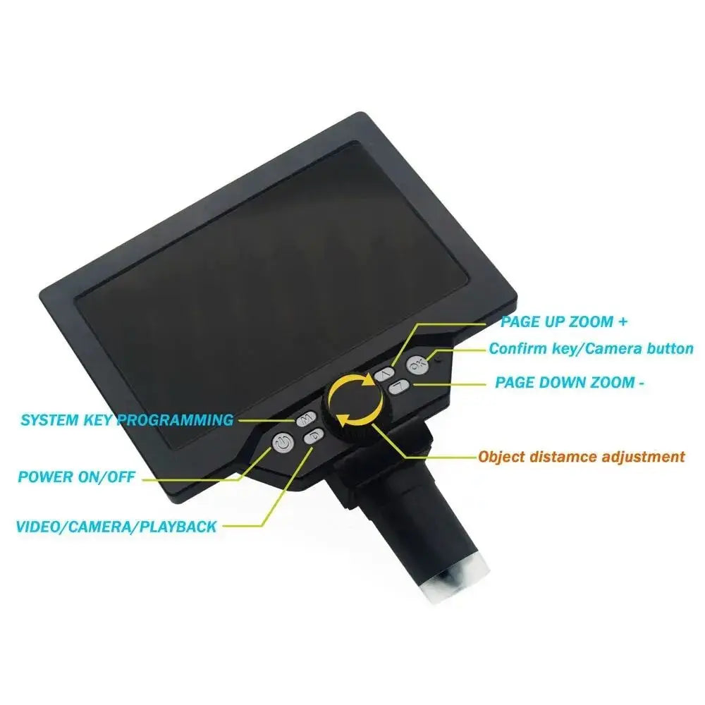 7" HD LCD Digital Microscope 12MP 1200X – Soldering & Repair Digital Microscope Richie's