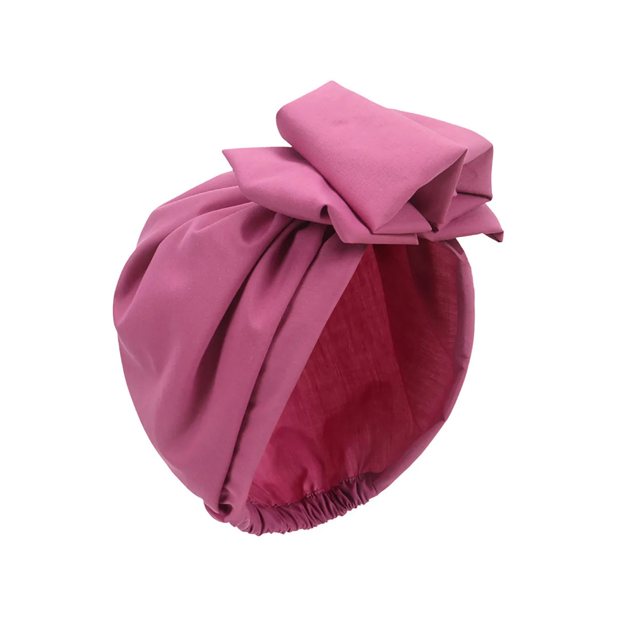 Women's Floral Pleated Turban Hat – Elastic Head Wrap & Bonnet Turban Head Wrap Richie's rose red