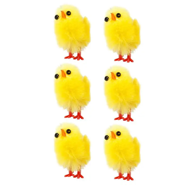 6-Pack Miniature Easter Chick Figurines Yellow Plastic Décor Easter Figurine Set Richie's