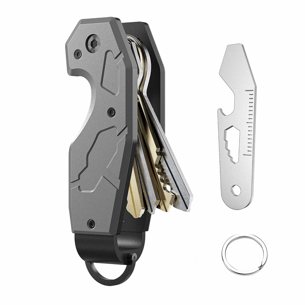 Zeeker Compact Metal Key Organizer | Minimalist Key Fob 2–6 Keys Metal Key Organizer Richie's GRAY