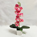 Artificial Pink Orchid Potted Plant – 7 Blooms, White Pot Artificial Potted Plant Richie's Style G