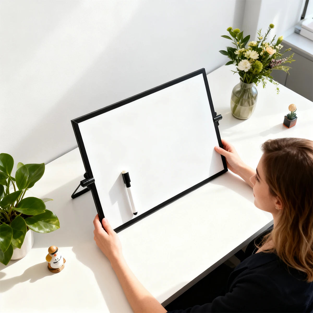 Foldable Desktop Dry Erase Whiteboard with Stand | Home Office Desktop Whiteboard Richie's