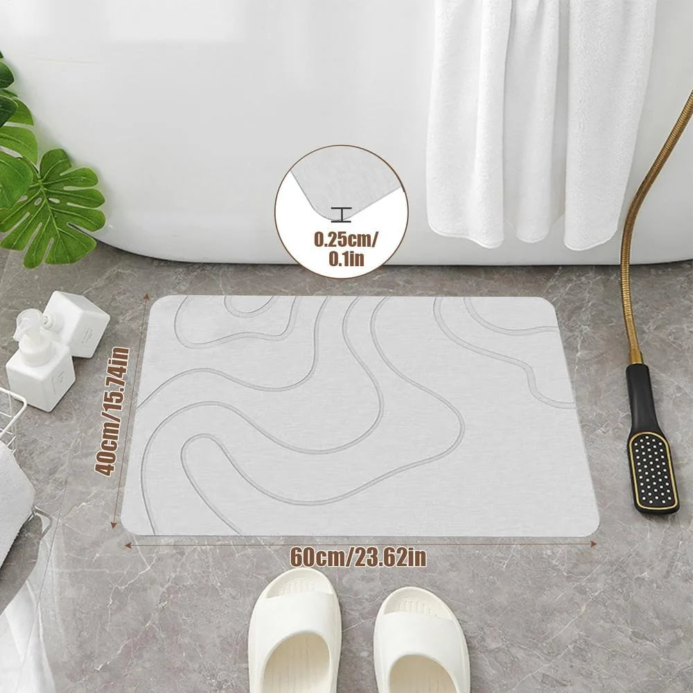 Diatomite Bath Mat 40x60cm – Anti-Slip Super Absorbent Diatomite Bath Mat Richie's Grey