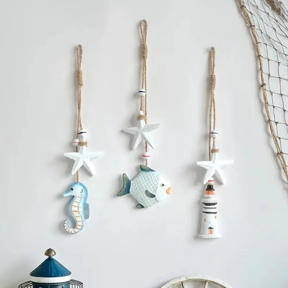 Wooden Ocean Animal Wall Pendant – Mediterranean Coastal Decor Wall Pendant Decor Richie's
