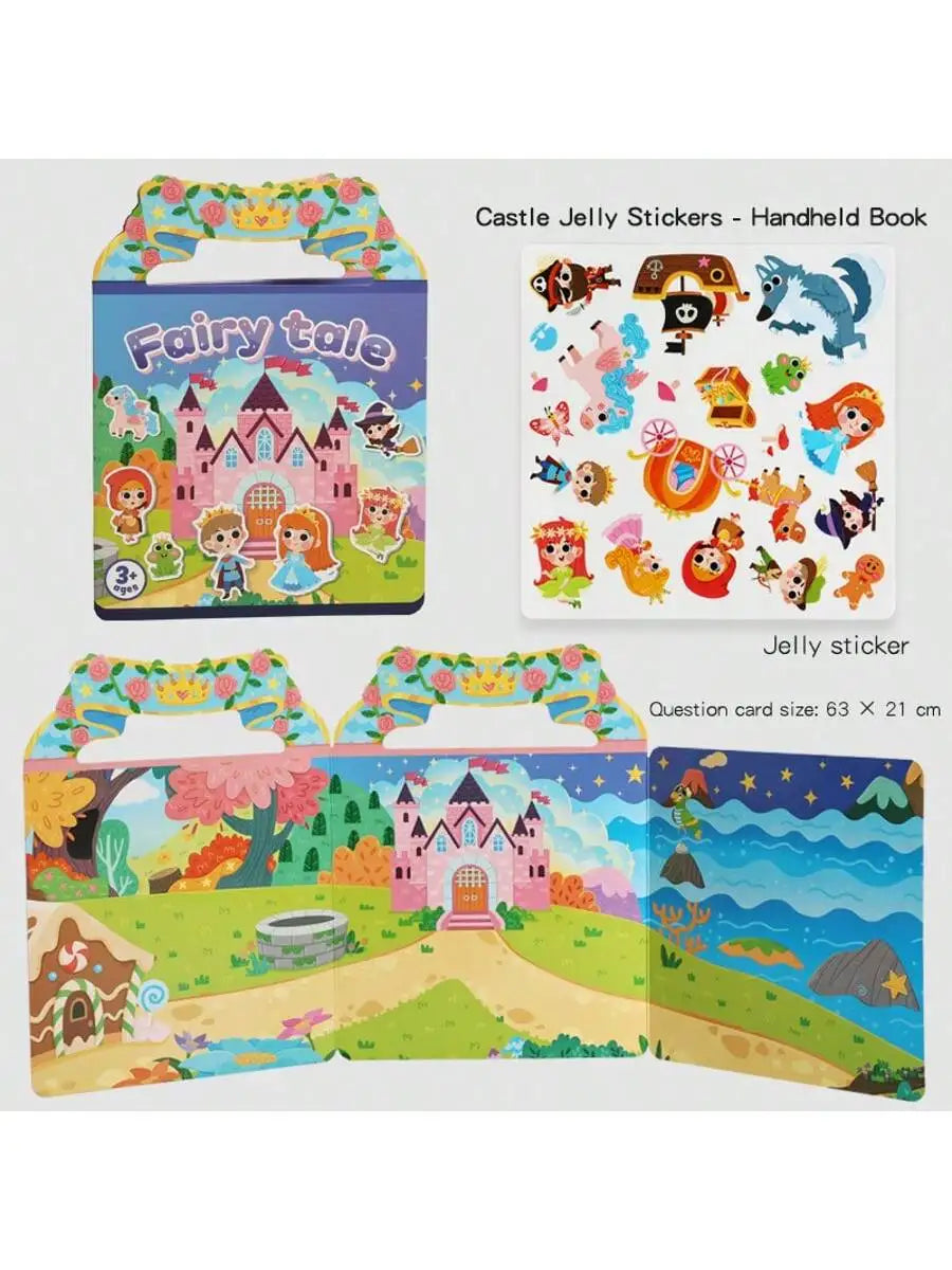 Reusable Sticker Books for Kids – 6-Set Travel Activity Bundle Kids Activity Book Richie's BQ-0004 castle