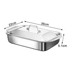 Stainless Steel Baking Pan with Lid – Roasting & Serving Dish Baking Pan Richie's M With lid