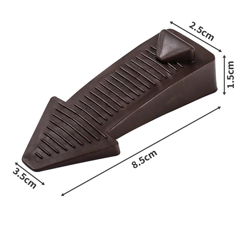 Silicone Self-Adhesive Door Stopper – Nail-Free Floor Mount Door Stopper Richie's Dark Brown 1pcs