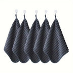 5-Piece Soft Quick-Dry Hand Towel Set – Absorbent Washcloths Hand Towel Set Richie's Dark Grey