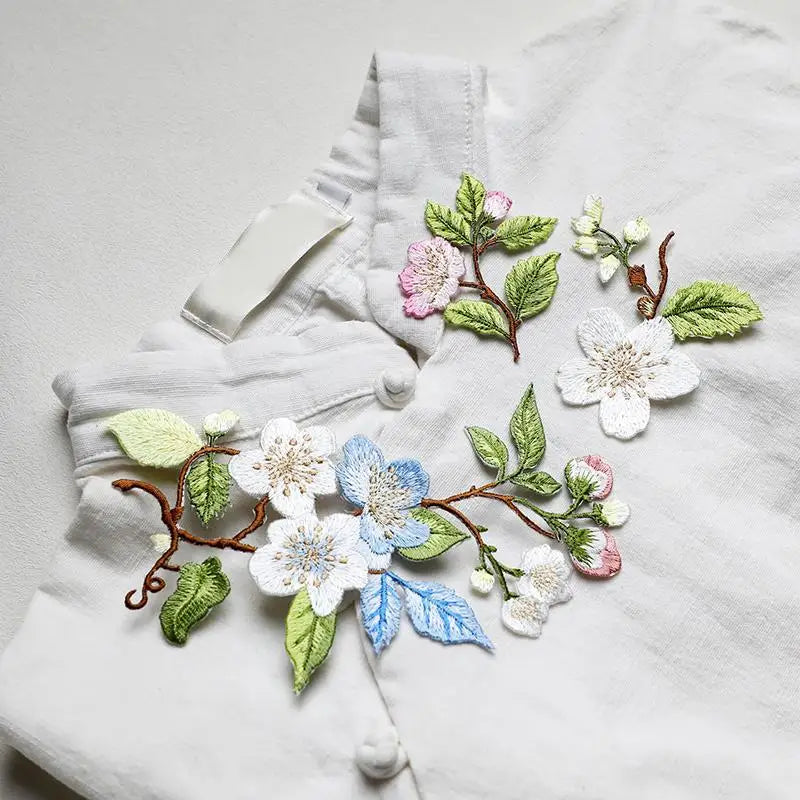 Flower Embroidery Iron-On Patch – DIY Appliqué for Clothes & Bags Embroidery Patch Richie's