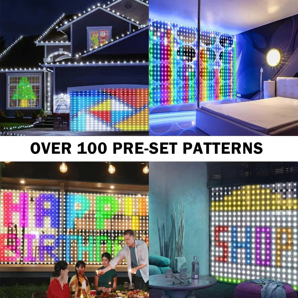 400 LED Smart Curtain Lights App Control IP65 Waterproof Christmas LED Curtain Lights Richie's
