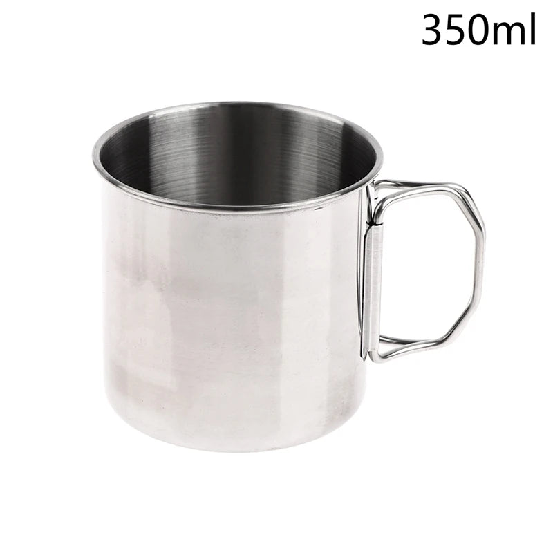 Stainless Steel Folding Camping Cup with Carabiner | 250–550ML Folding Camping Cup Richie's 350ML