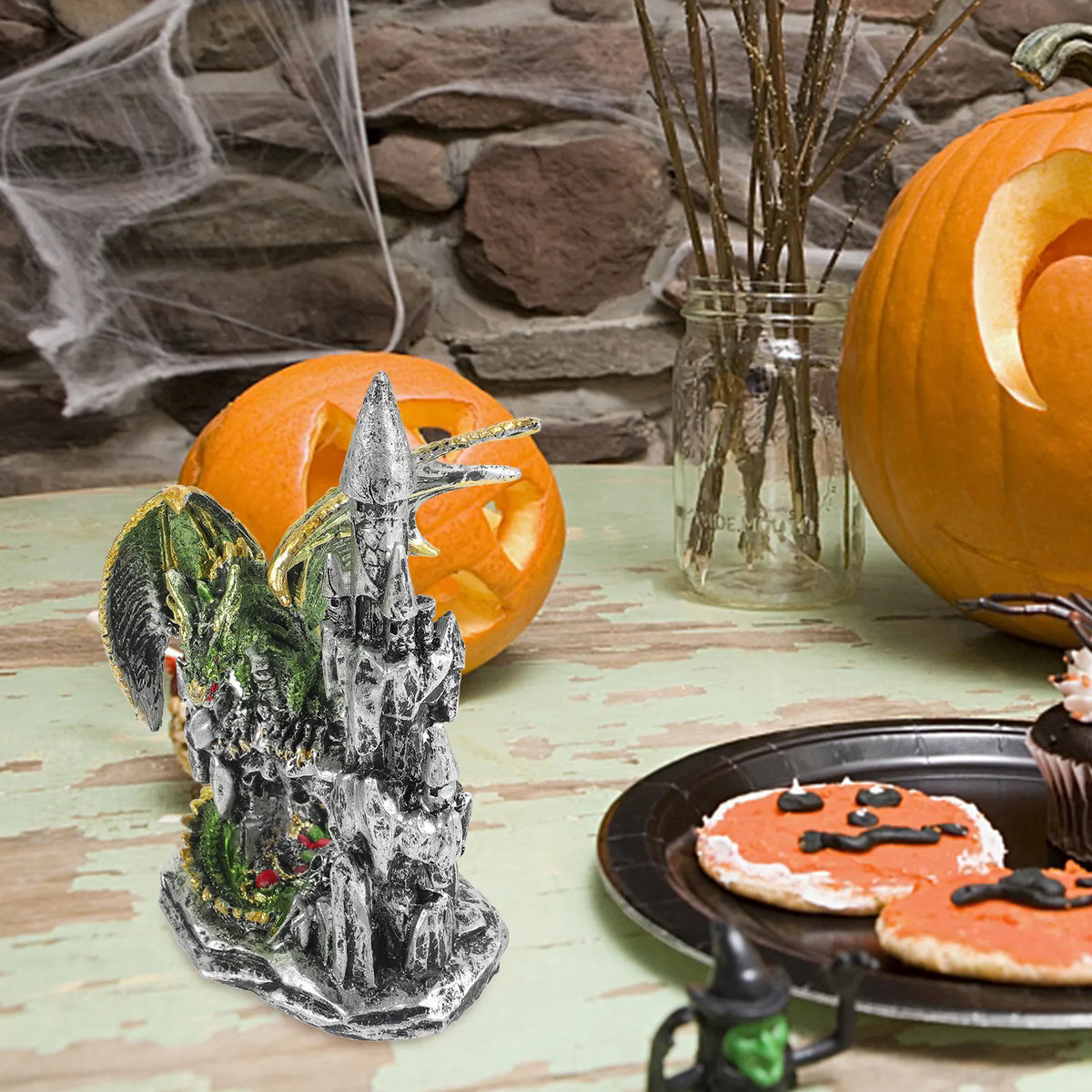 Resin Castle Dragon Halloween Desktop Ornament & Decor Halloween Resin Ornament Richie's