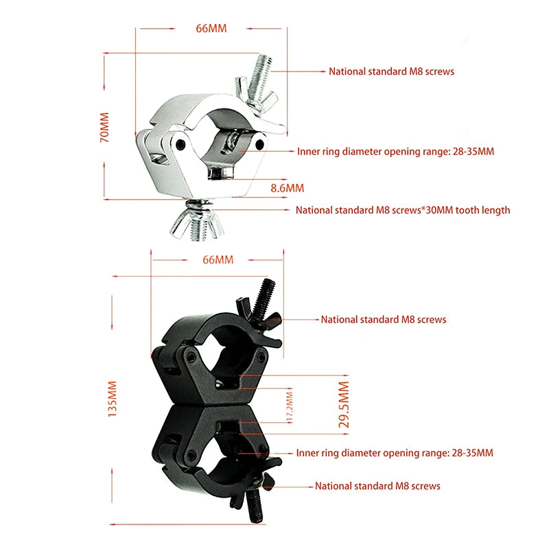 Aluminium Truss Clamp 28-32mm O Hook Stage Lighting Bracket Lighting Mount Clamp Richie's