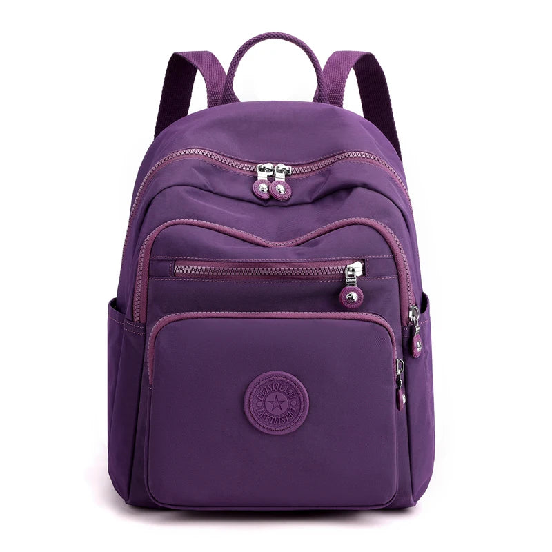 Women's Waterproof Nylon Backpack – Casual Travel School Bag Women's Backpack Richie's PURPLE
