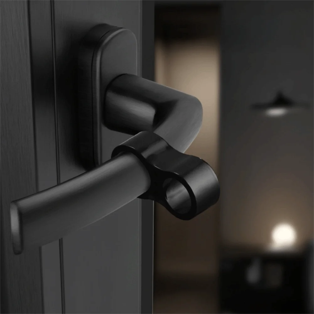 Silicone Door Handle Bumper – No-Drill Wall Protector Ring Door Handle Bumper Richie's 2 Holes Black