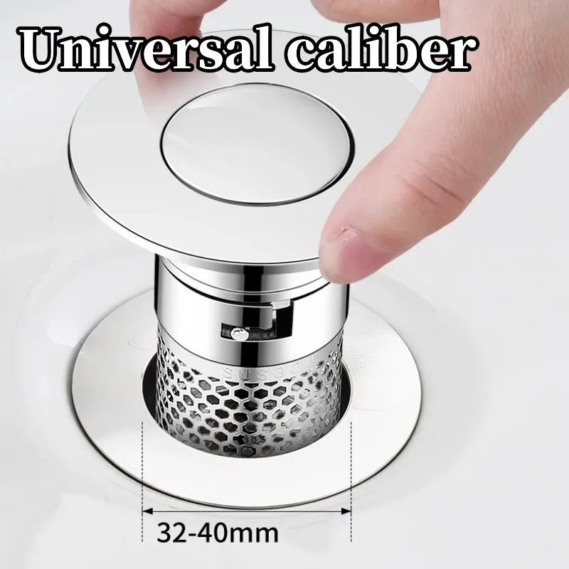 Stainless Steel Pop-Up Floor Drain Filter & Hair Catcher Drain Filter Stopper Richie's