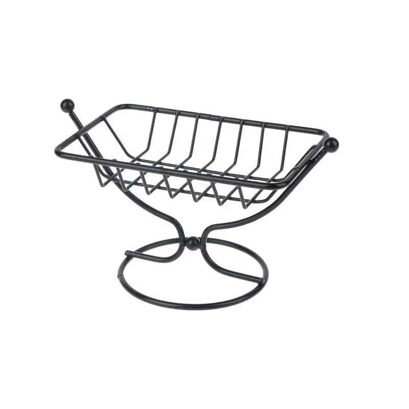 Square Rustproof Metal Soap Dish Holder – Wire Draining Rack Soap Dish Holder Richie's Black