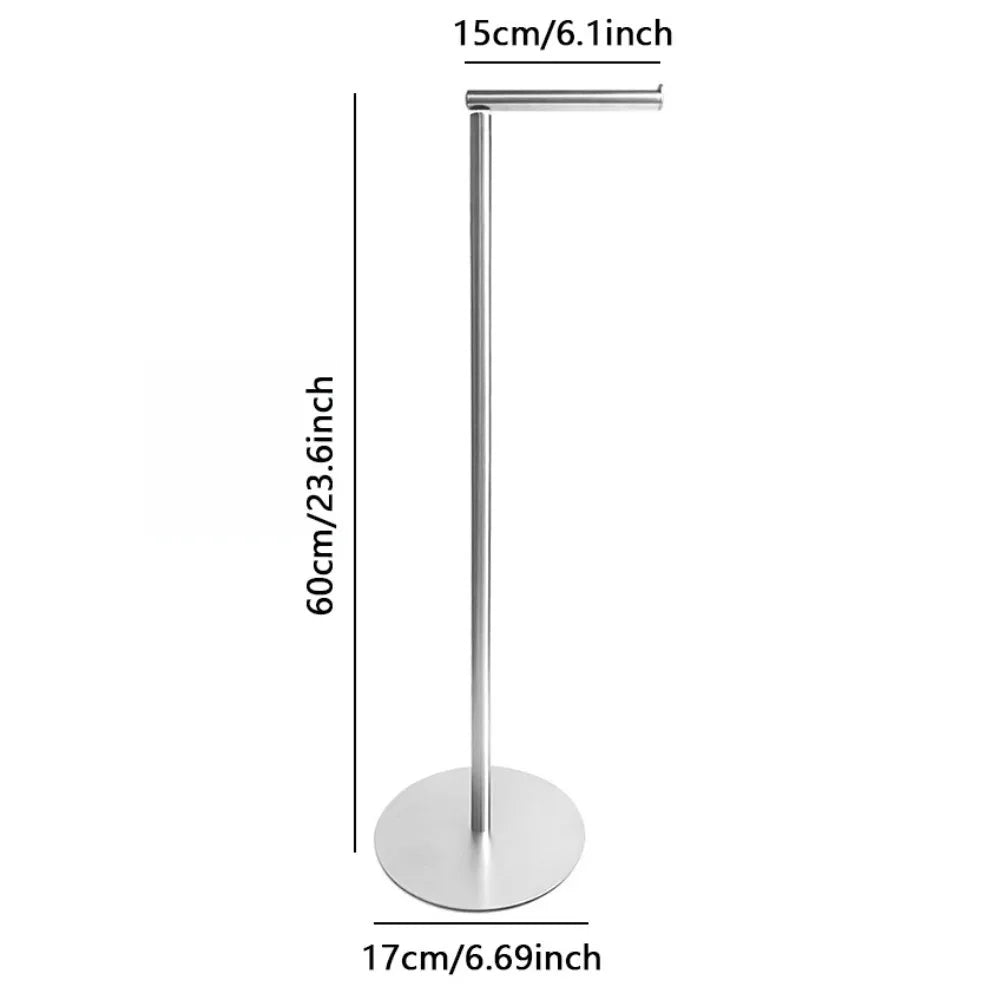 Freestanding Stainless Steel Toilet Paper Holder Stand Toilet Paper Holder Richie's Silver