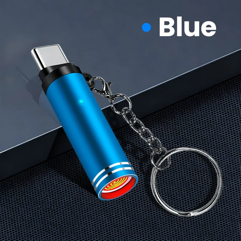 Type-C Mini Portable Windproof Lighter – Flameless USB Air Jet USB Flameless Lighter Richie's Blue