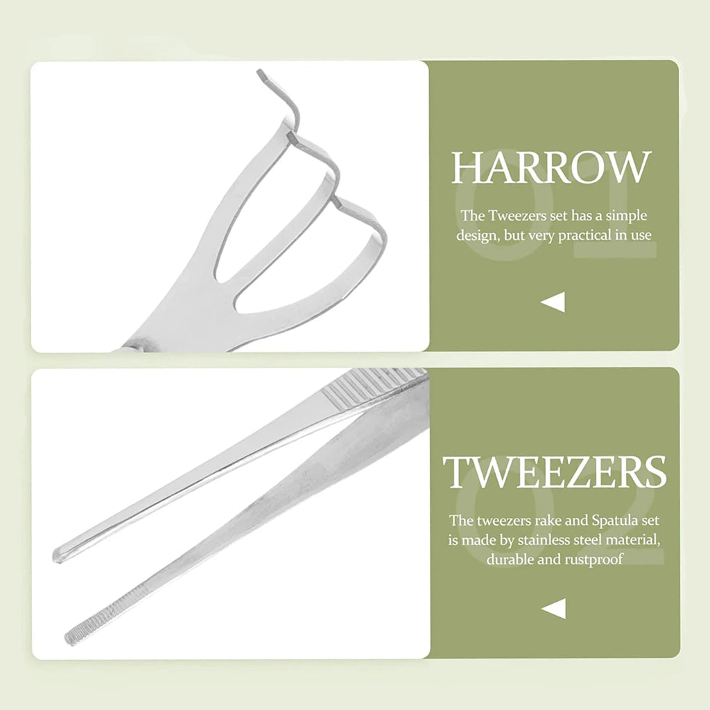 2-in-1 Bonsai Root Rake & Tweezers – 304 Stainless Steel Bonsai Garden Tool Richie's