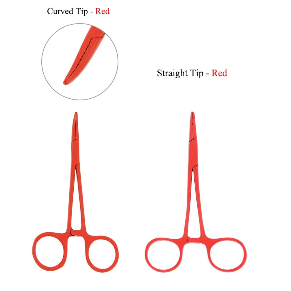 Stainless Steel Straight Hemostat Clamp for Pet Grooming Pet Grooming Clamp Richie's Red 1Pcs Straight Head