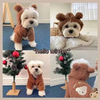 Cartoon Bear Plush Dog Hoodie with Hat – Warm Winter Pet Coat Pet Winter Hoodie Richie's