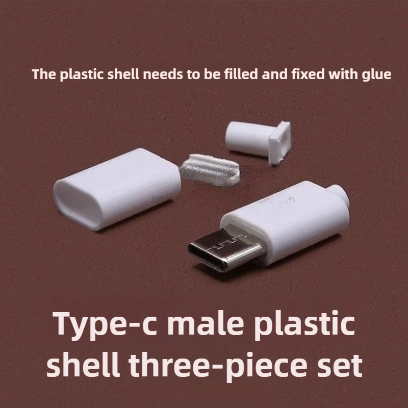 USB C Male Connector Type-C 3.1 16P/24P PCB Solder Plug 5/10PCS USB C Connector Richie's Male three-piece set 5PCS