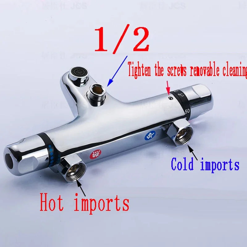 Thermostatic Bath Shower Mixer Valve – Chrome Wall Mounted Thermostatic Shower Valve Richie's DN15