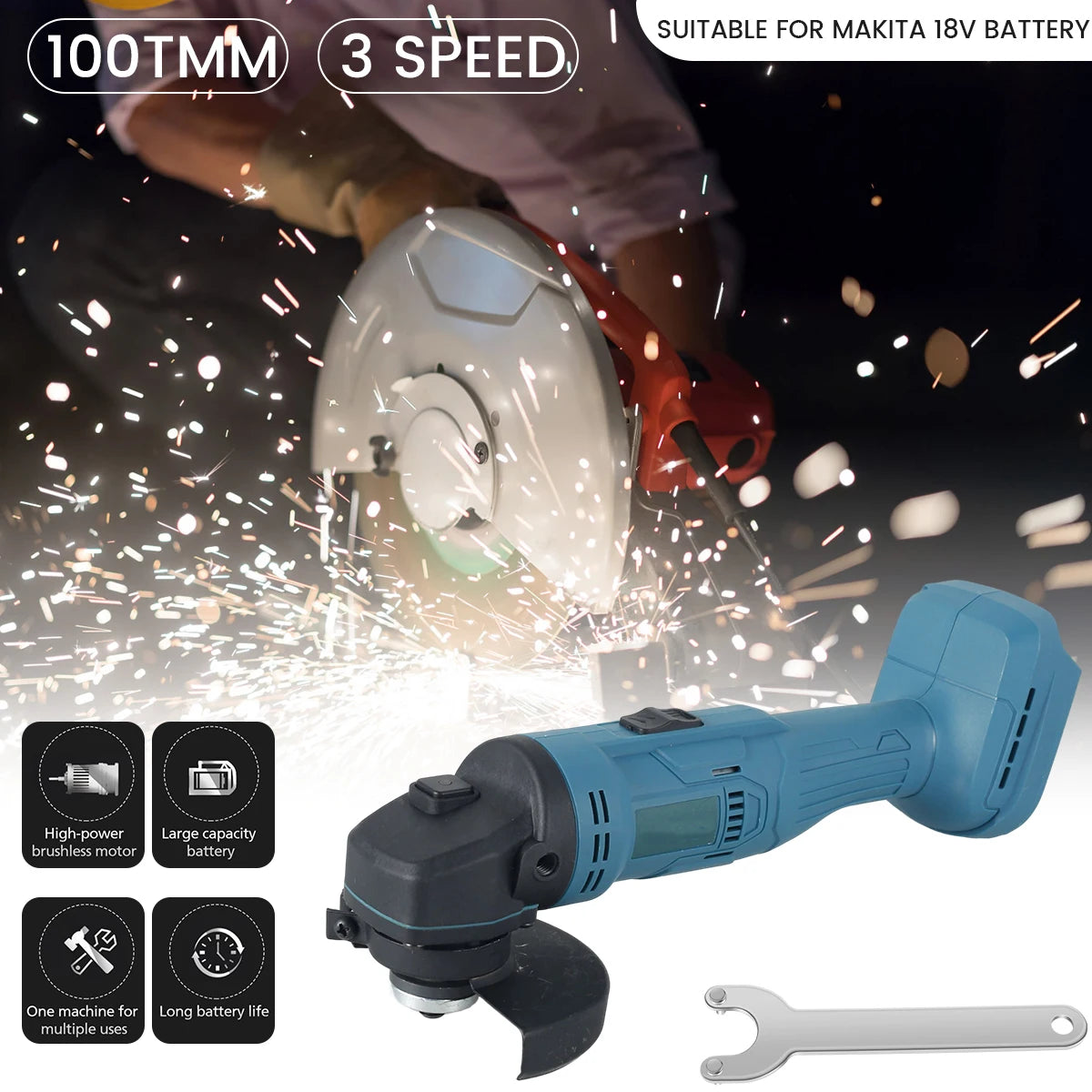 Toorise 100mm Brushless Cordless Angle Grinder – Makita 18V Cordless Angle Grinder Richie's