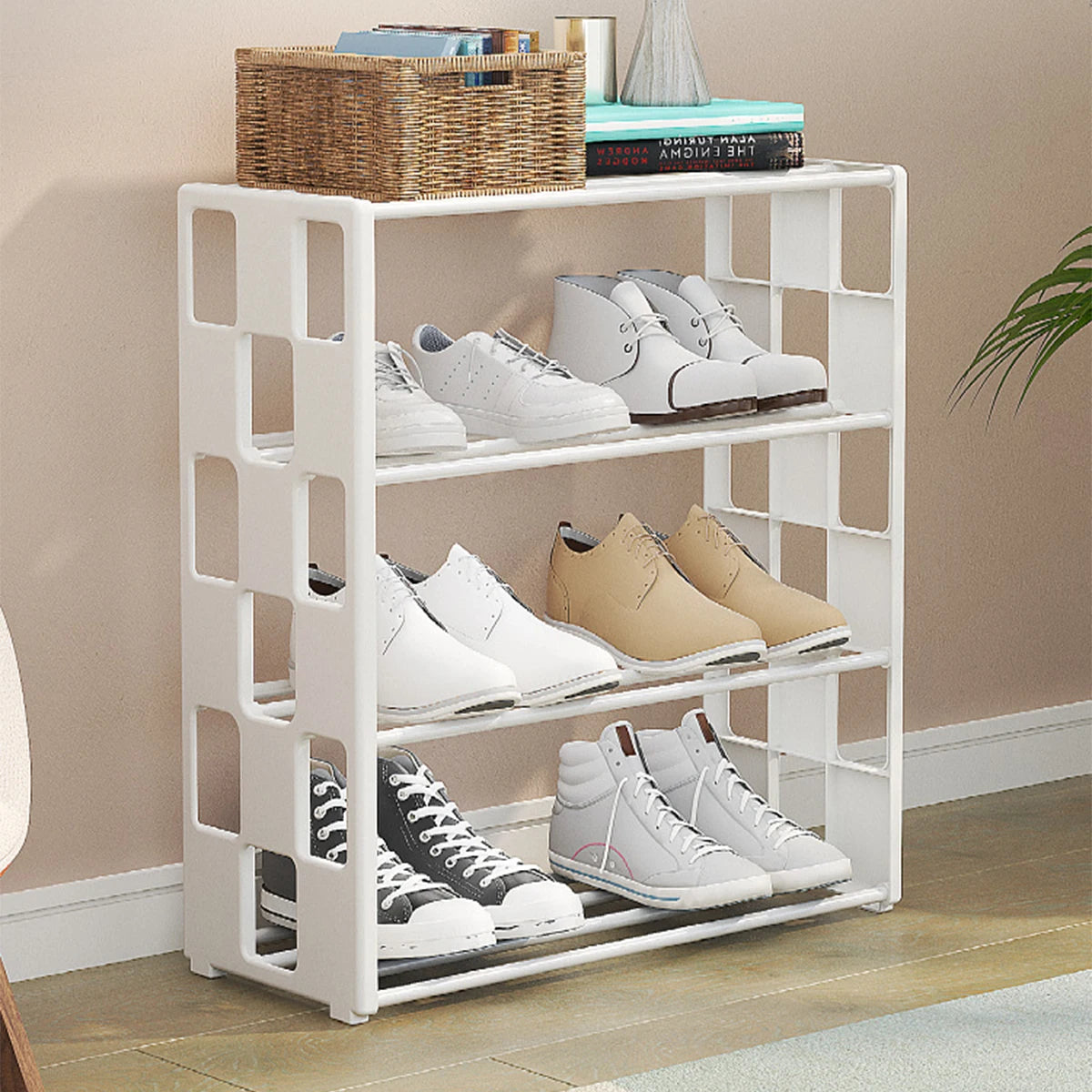 4-Tier Free Standing Shoe Rack – Space Saving Shoe Organizer Shoe Rack Richie's Default Title