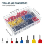 750-Pc Twin Wire End Ferrules Kit – 8 Sizes with Storage Box Wire End Ferrules Kit Richie's