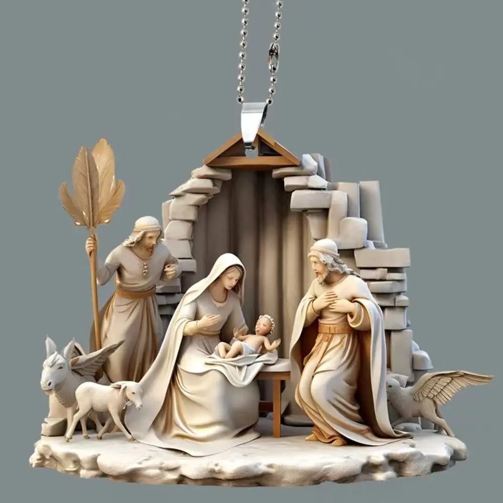 Acrylic Nativity Scene Christmas Pendant – Double Sided Ornament Christmas Ornament Richie's 05