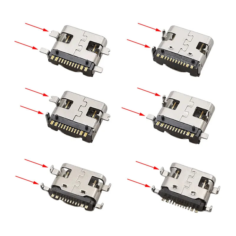 10Pcs USB Type-C 16 Pin Female Connector PCB Soldering DIY USB-C Connector Richie's