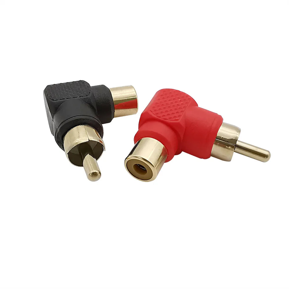 10Pcs 90° RCA Male to Female Right Angle Audio Adapters RCA Audio Adapter Richie's