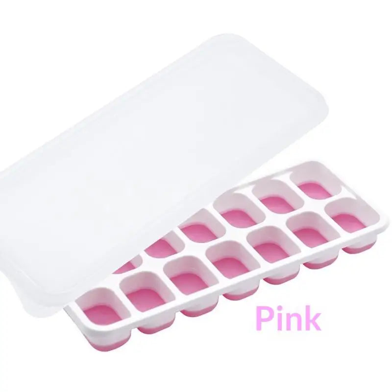 14-Grid Silicone Ice Cube Tray with Lid – Easy Release Square Mold Silicone Ice Cube Tray Richie's A2