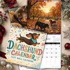 2027 Sausage Dog Square Wall Calendar – 12 Month Planner Wall Calendar Richie's