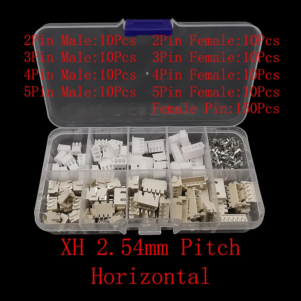 JST Connector Kit – Multi-Pitch Male & Female Housing Terminal Set Connector Terminal Kit Richie's XH 2.54mm Horizontal