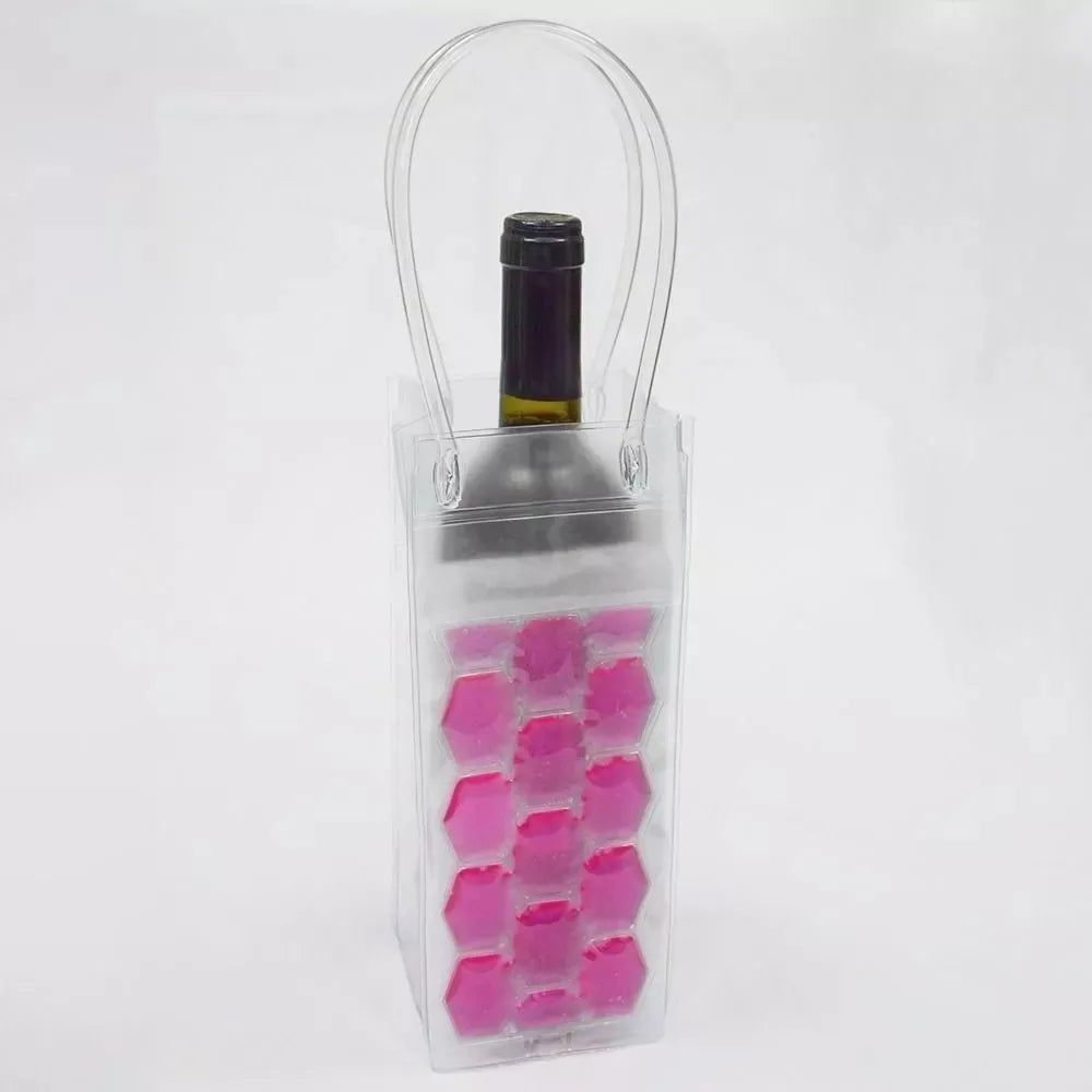 Portable PVC Wine Bottle Freezer Bag – Insulated Cooler Tote Bottle Cooler Bag Richie's Rose Red
